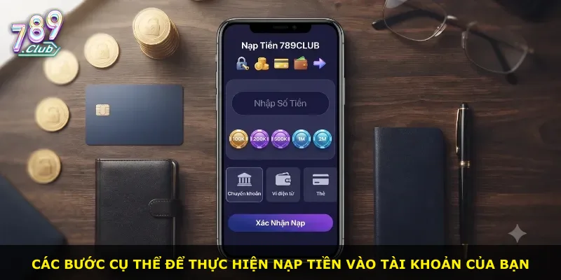 Các bước cụ thể để thực hiện nạp tiền vào tài khoản của bạn