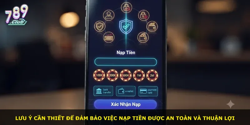 Lưu ý cần thiết để đảm bảo việc nạp tiền được an toàn và thuận lợi