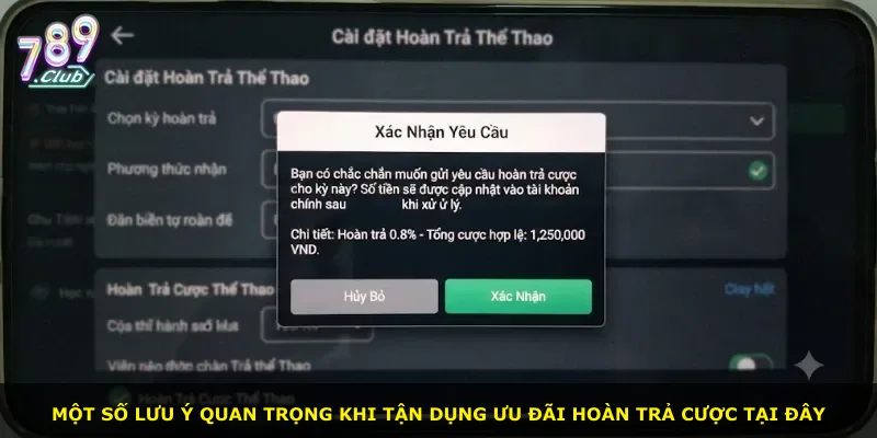 Một số lưu ý quan trọng khi tận dụng ưu đãi hoàn trả cược tại đây
