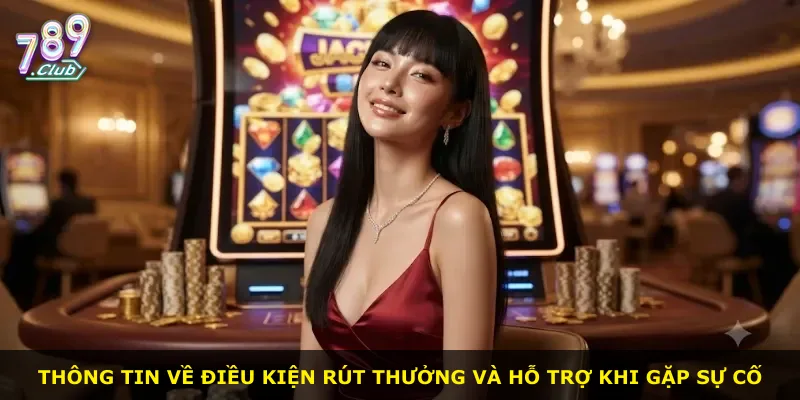 Thông tin về điều kiện rút thưởng và hỗ trợ khi gặp sự cố